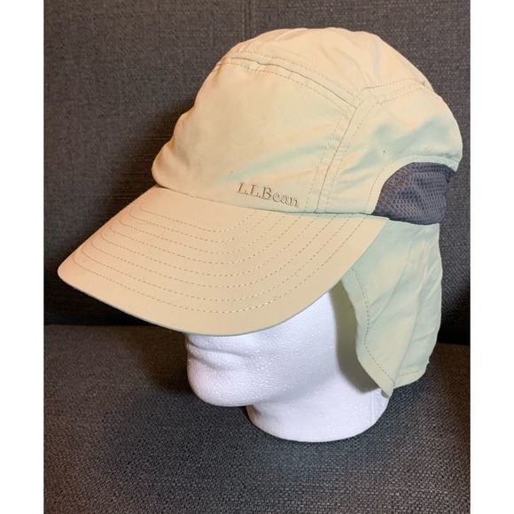 LL Bean Tan Hat Cap Hunting Fishing Duck Bill Safari Mens Sz Medium #506360 EUC! - Picture 1 of 9